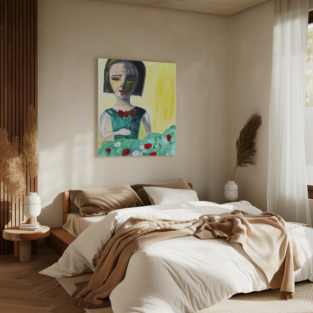 Lady in Garden | Canvas