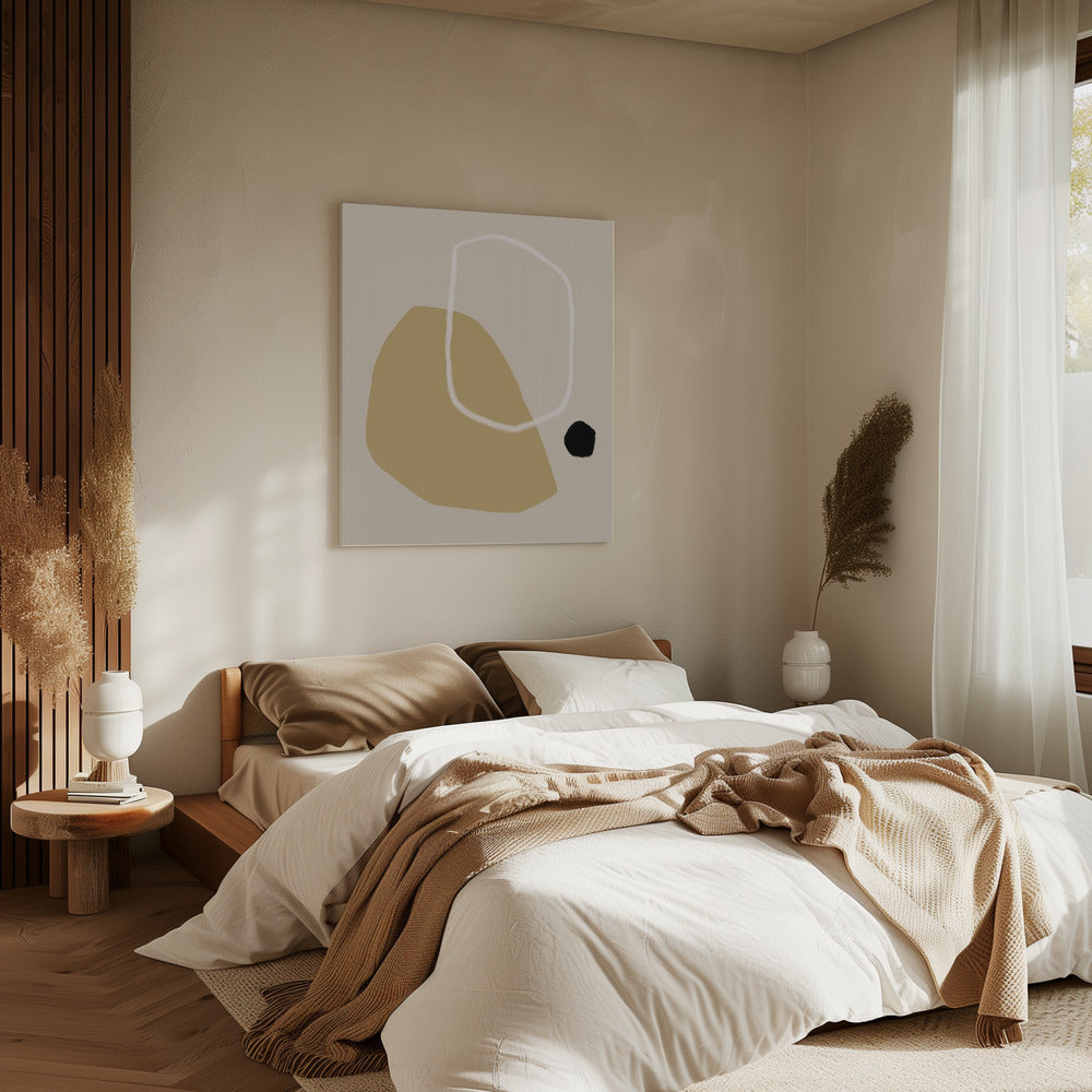 Beige and Black Geometric Shapes | Canvas