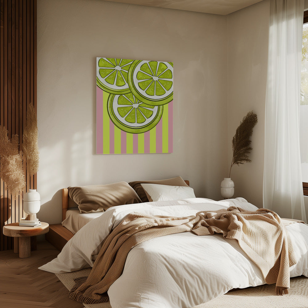 Lime On Pink | Canvas