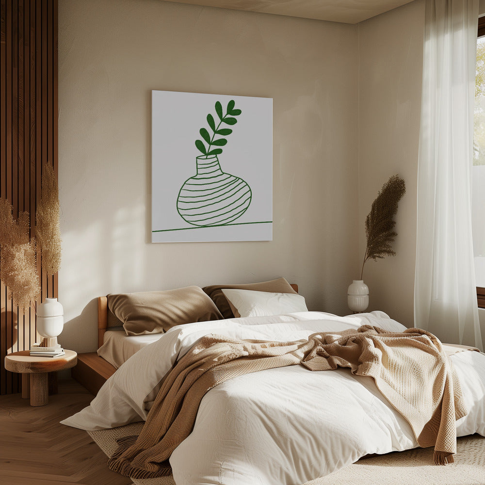 Verdant Vase Lines | Canvas