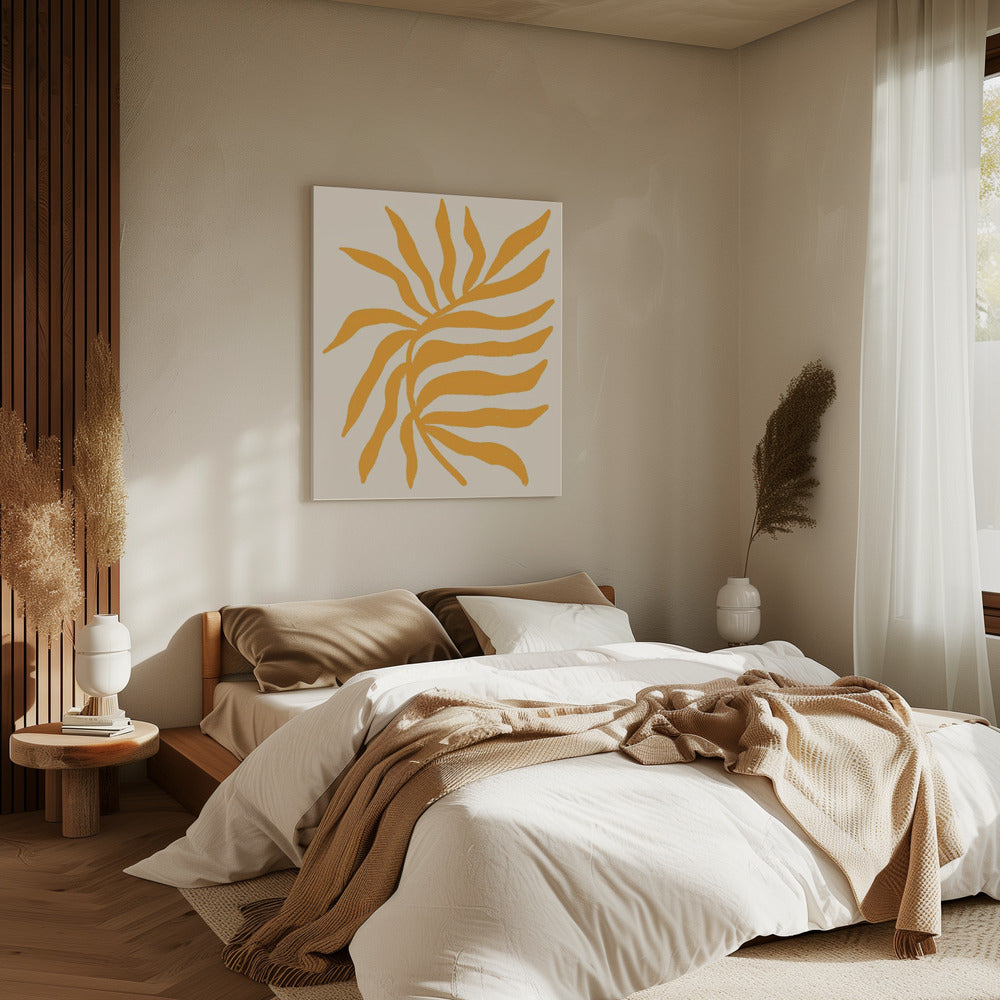 Yellow Silhouette Textured Branch | Canvas
