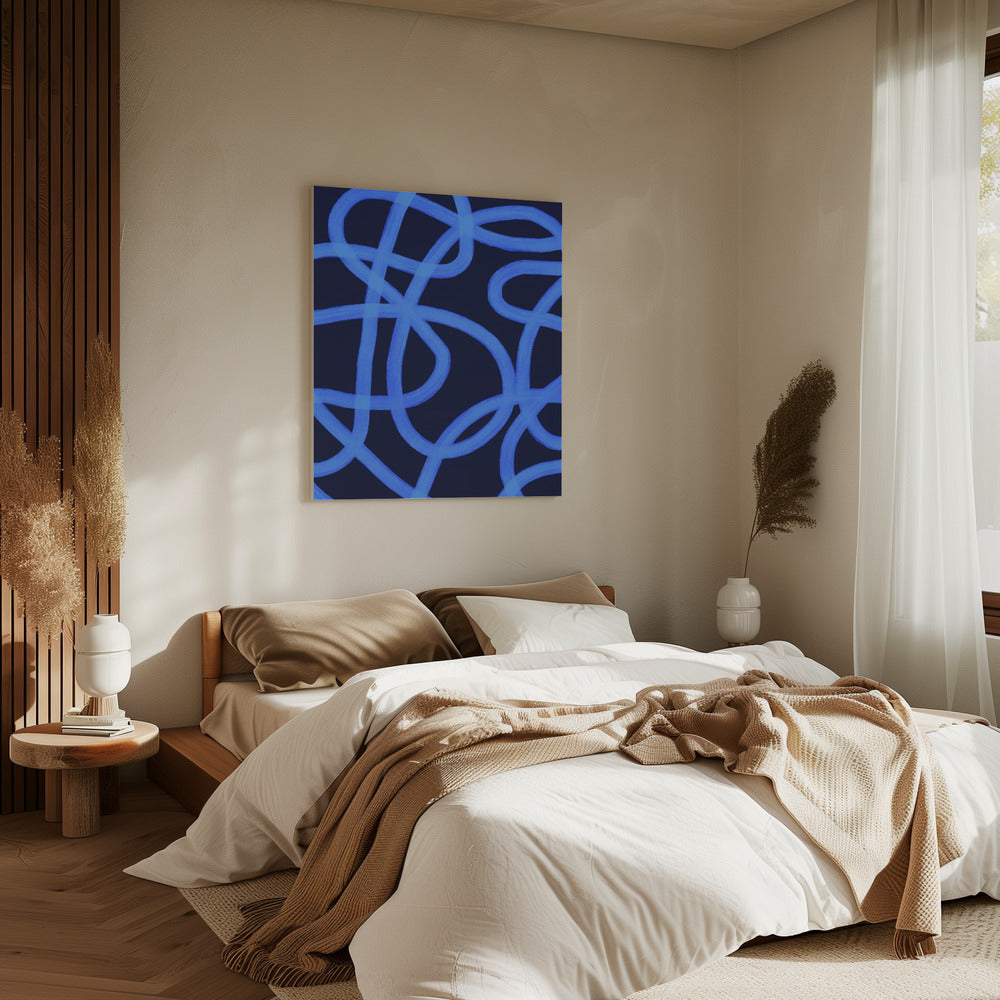 Blue Maze Paths | Canvas