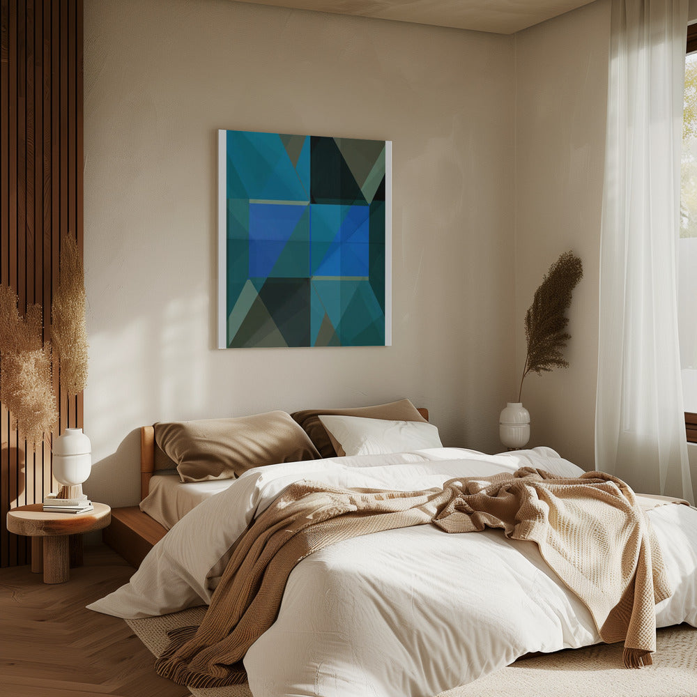 Overlapping Blue And Green Translucent Shapes | Canvas