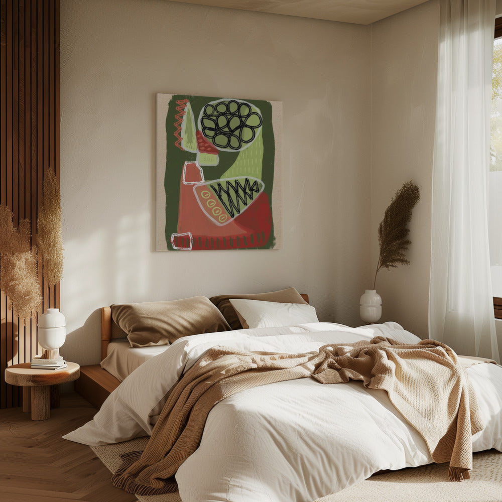 Abstract green and red | Canvas
