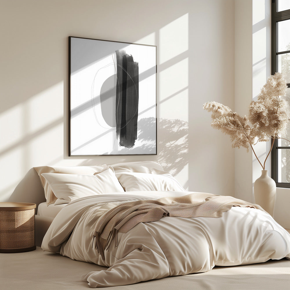 Monochrome Brushstrokes | Poster