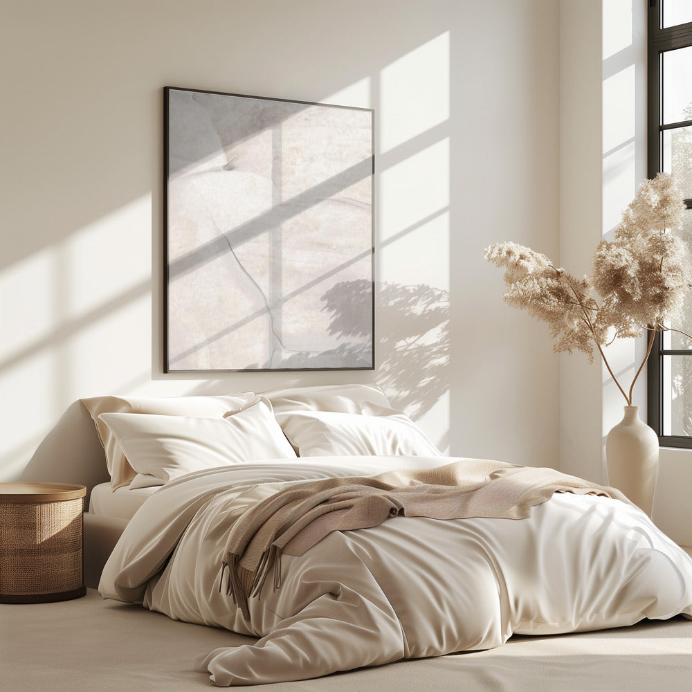 Flowing Textures In White And Cream Tones | Poster