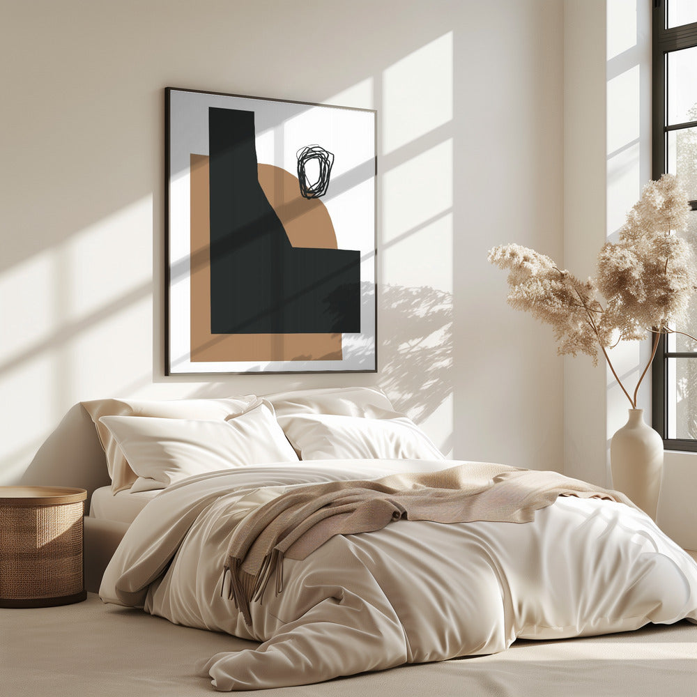 Geometric Shapes In Black And Brown | Poster