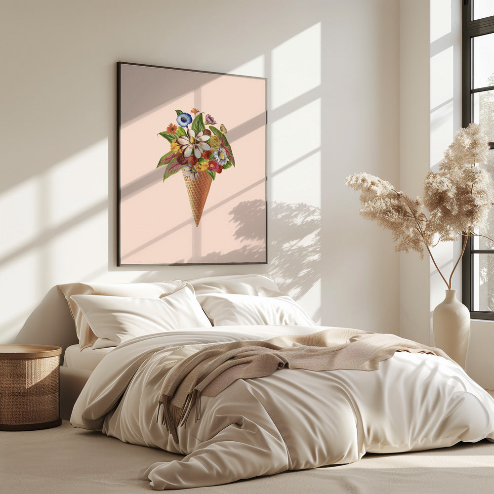 Botanical pink ice cream | Poster