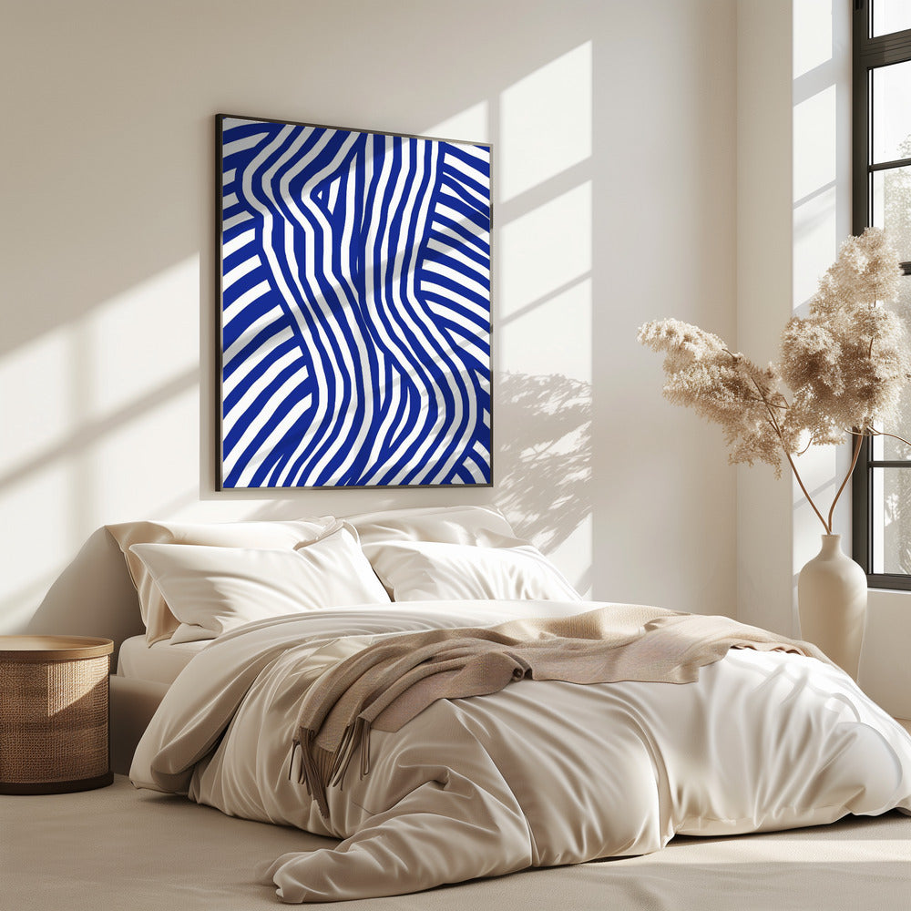Blue and White Striped Nude | Poster