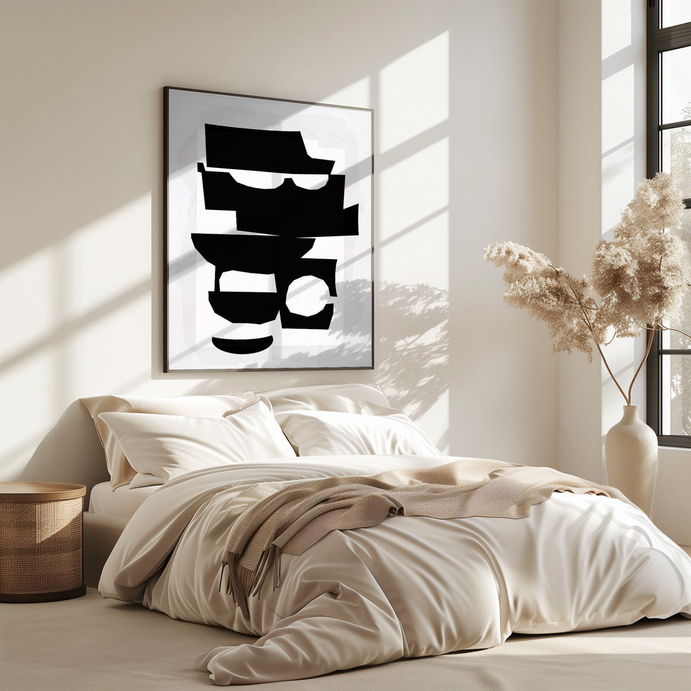 Black and White Cut Out Shapes 1 | Poster