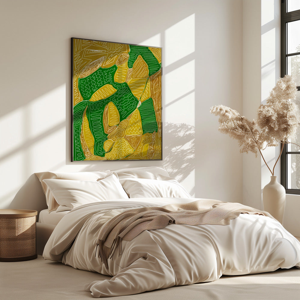 Gold and green abstract | Poster