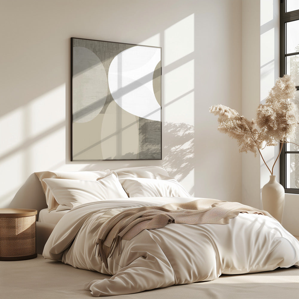 Black White Neutral Shapes 1 | Poster