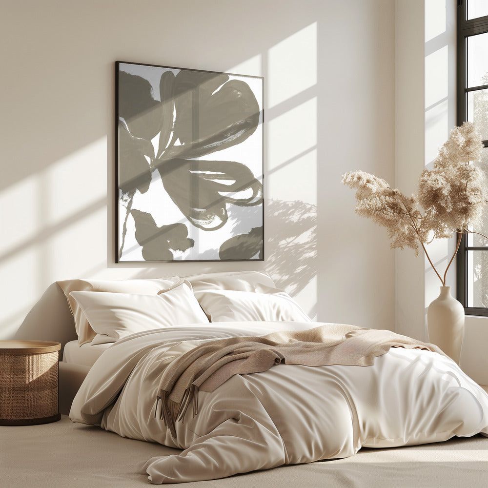 Giant Taupe Floral 1 | Poster