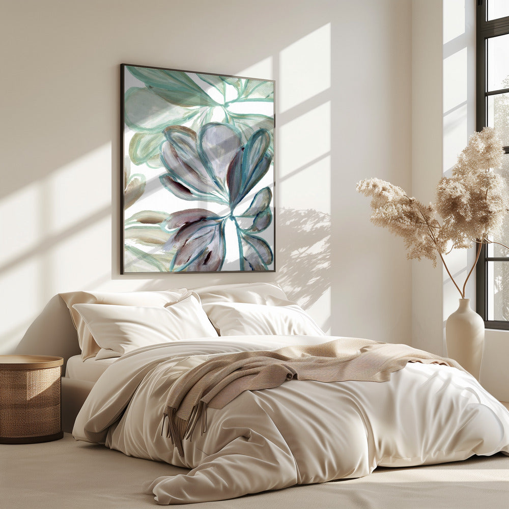 Aqua Floral 1 | Poster