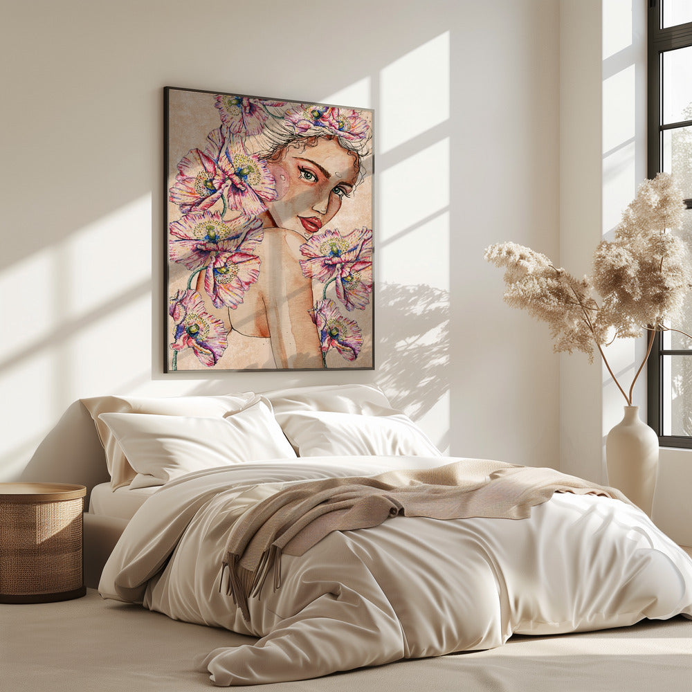 Woman wih Poppies | Poster