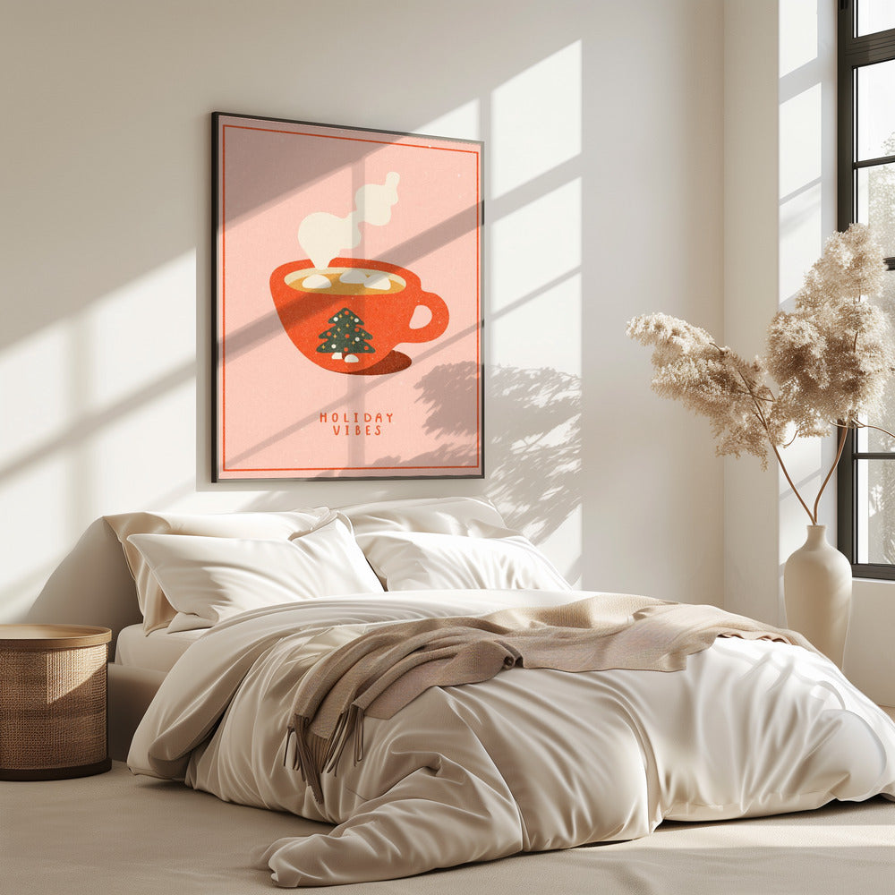 Holiday vibes. A mug of hot cocoa for Christmas | Poster
