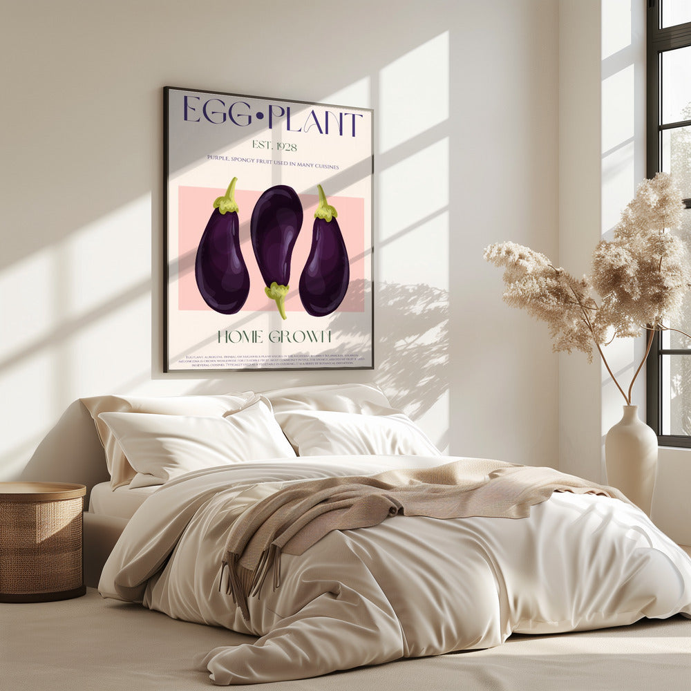 Three Vibrant Purple Eggplants | Poster