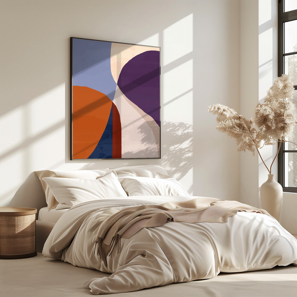 Organic Forms in Earthy and Blue Tones | Poster