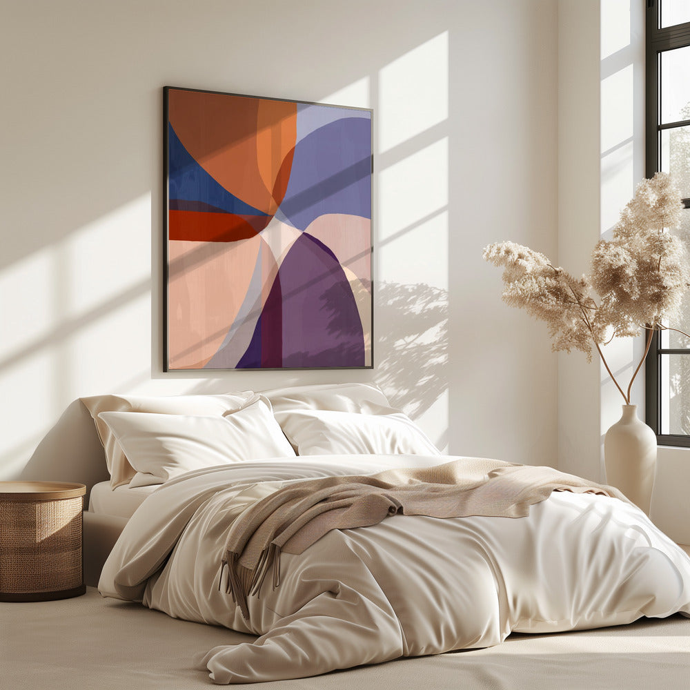 Organic Forms in Earthy and Blue Tones | Poster