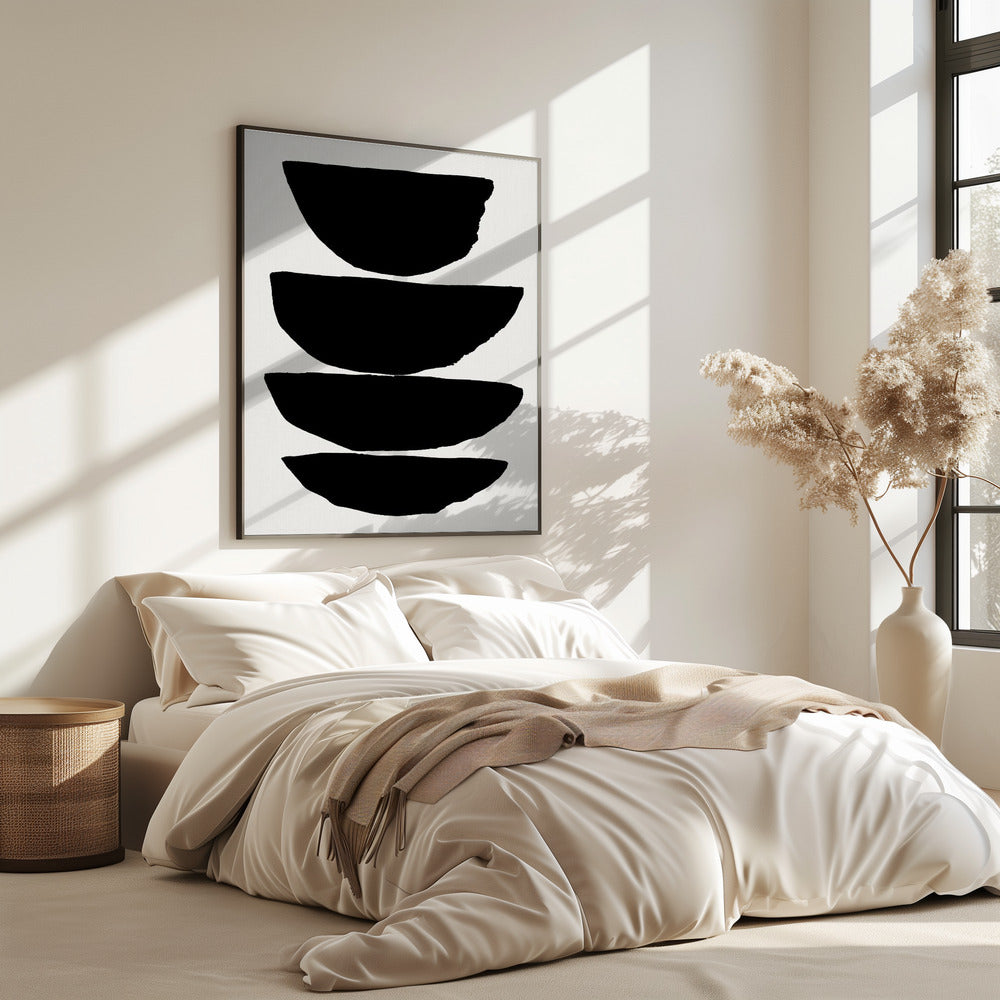 Minimalist Black Abstract Ellipses | Poster
