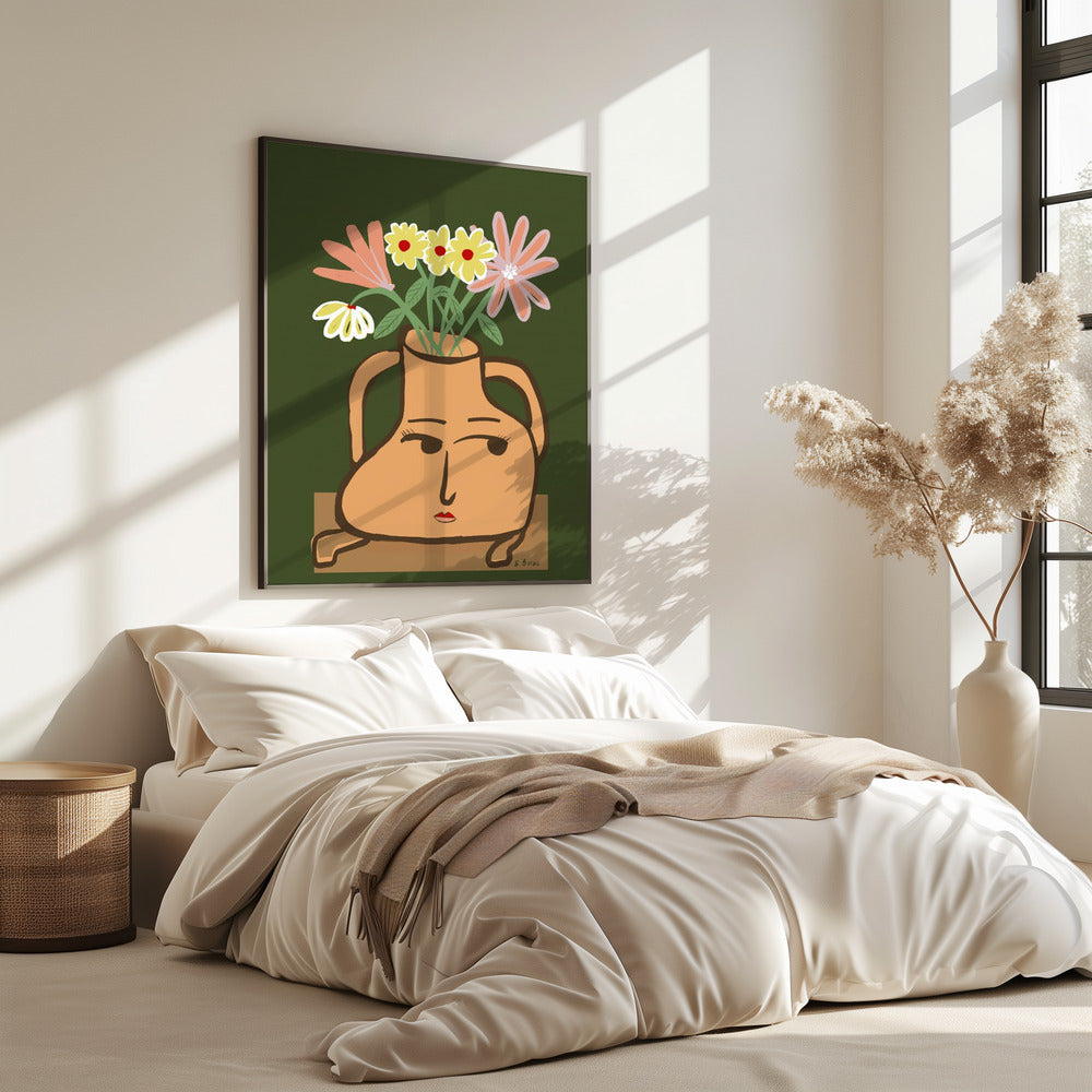 Lady vase with flowers | Poster