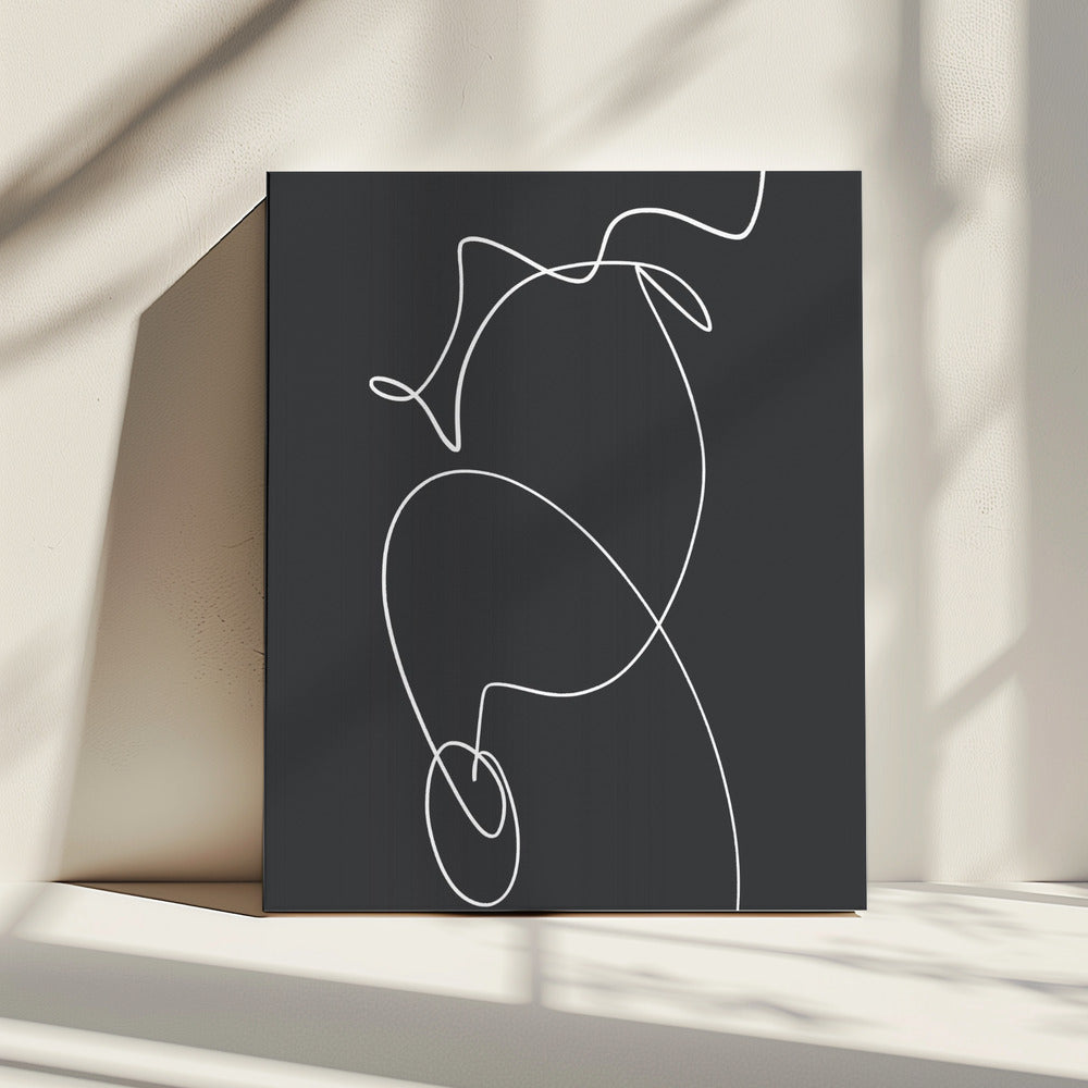 White Squiggle On A Dark Background | Canvas