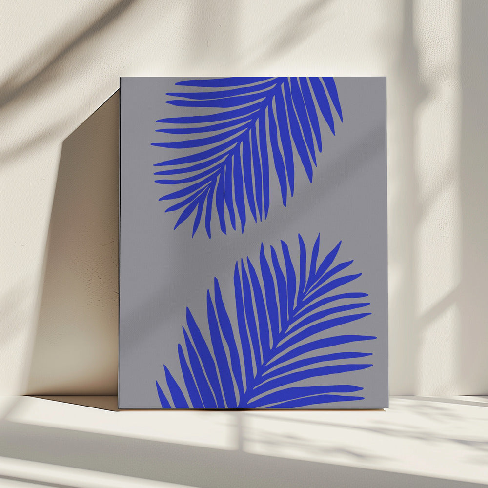 PALM LEAF 02 SOFT GRAY | Canvas