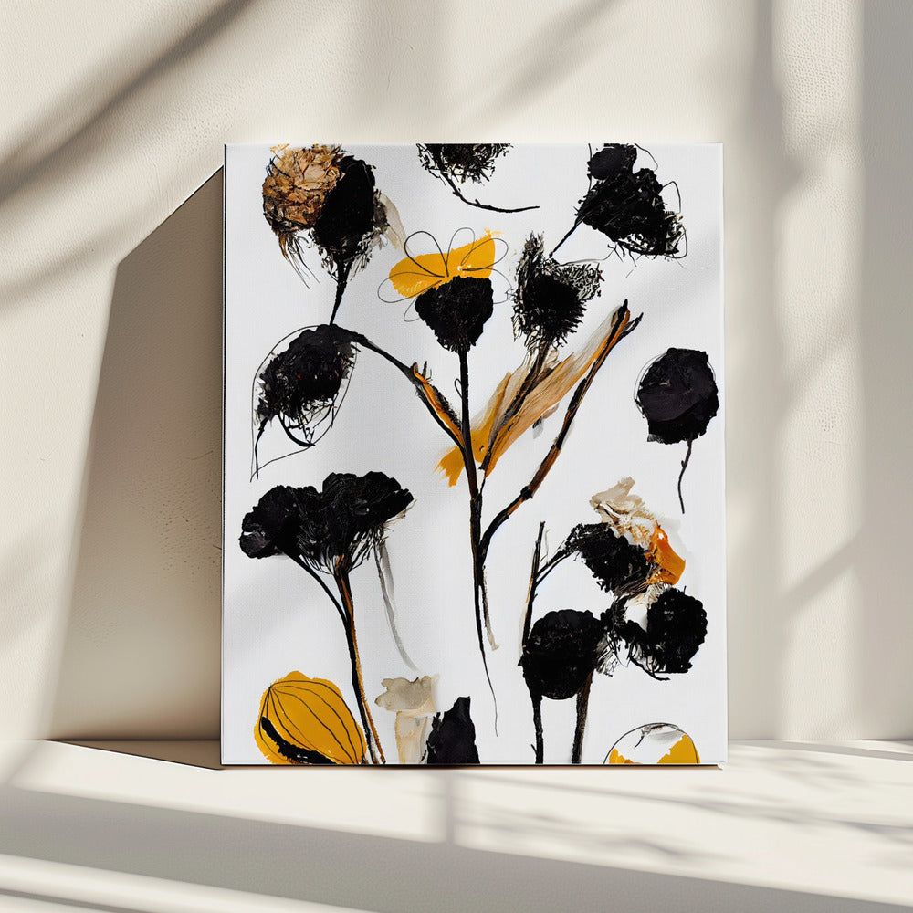 Black Dry Flowers | Canvas