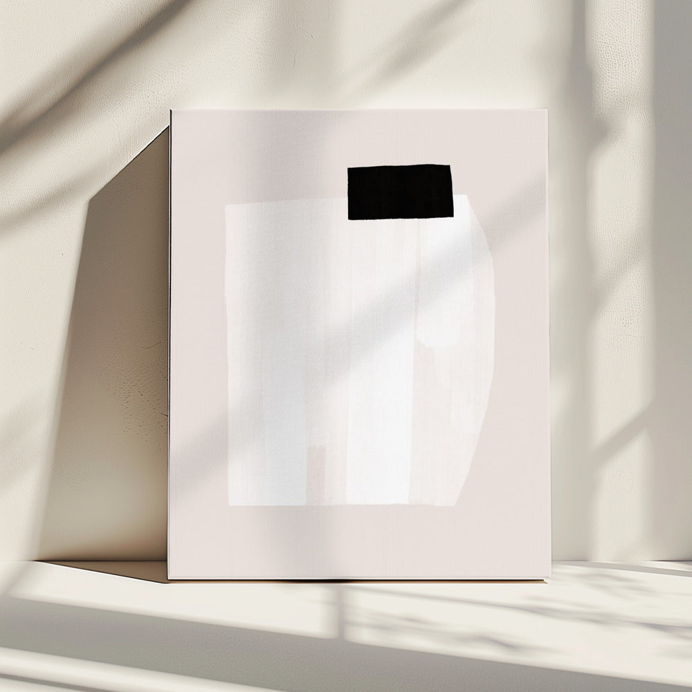 Silent Structure With Black on White Texture | Canvas