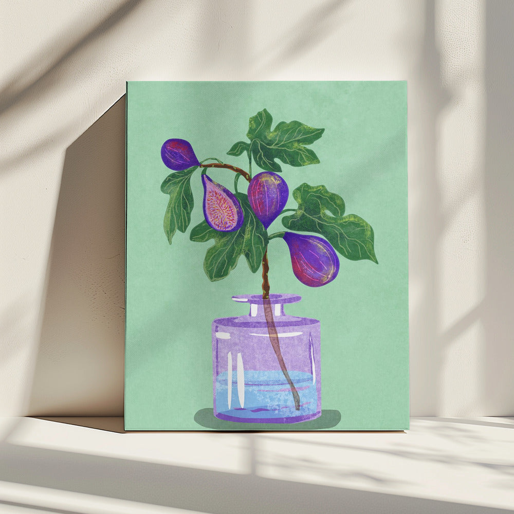 Figs Branch In Vase | Canvas