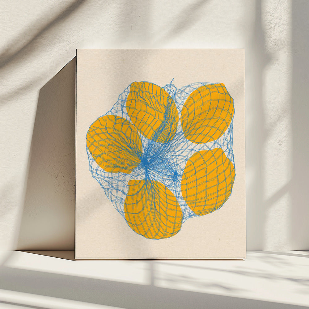 Five Lemons In a Net Bag | Canvas