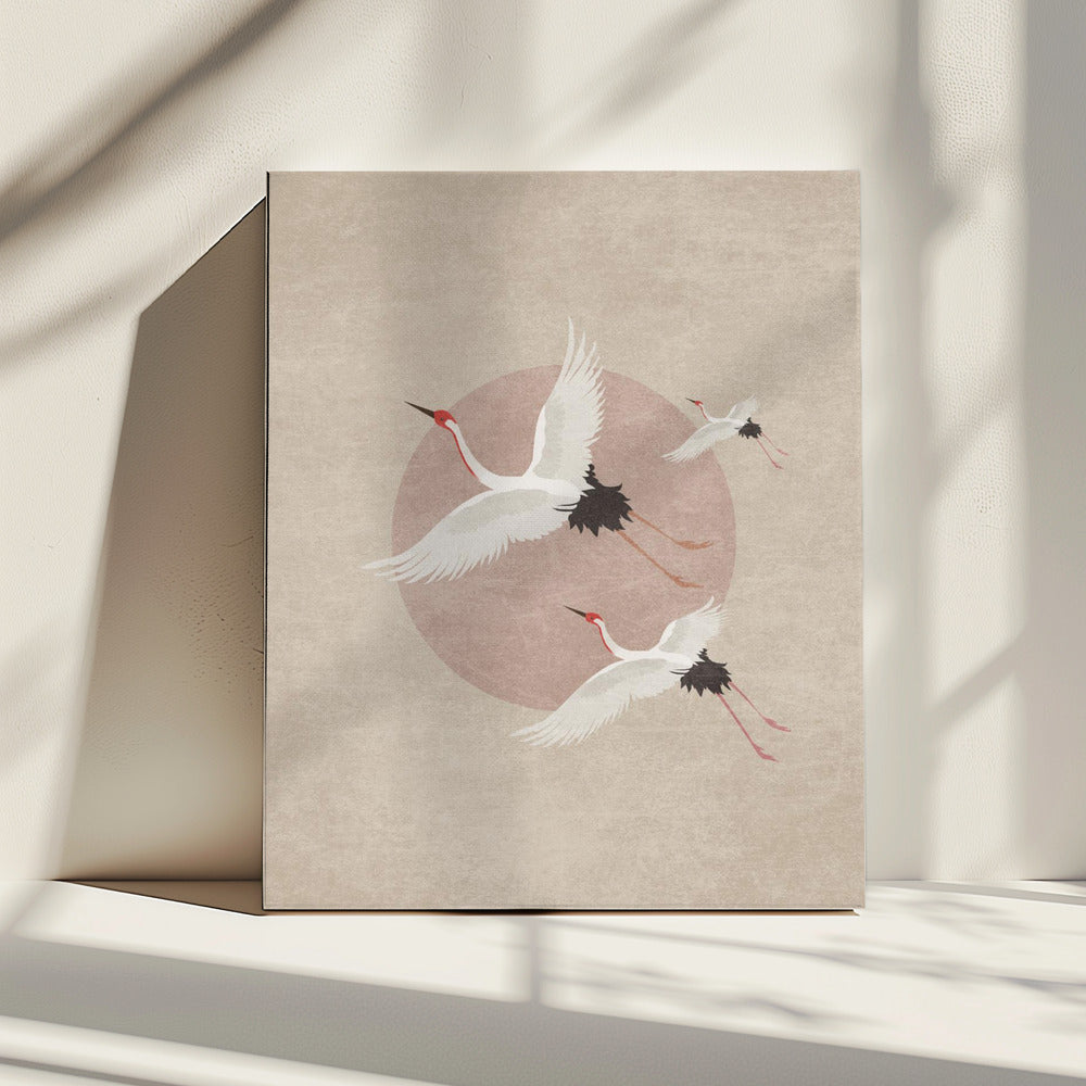 Cranes in Flight | Canvas