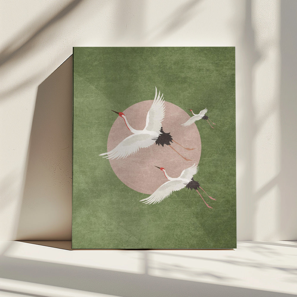 Cranes in Flight | Canvas