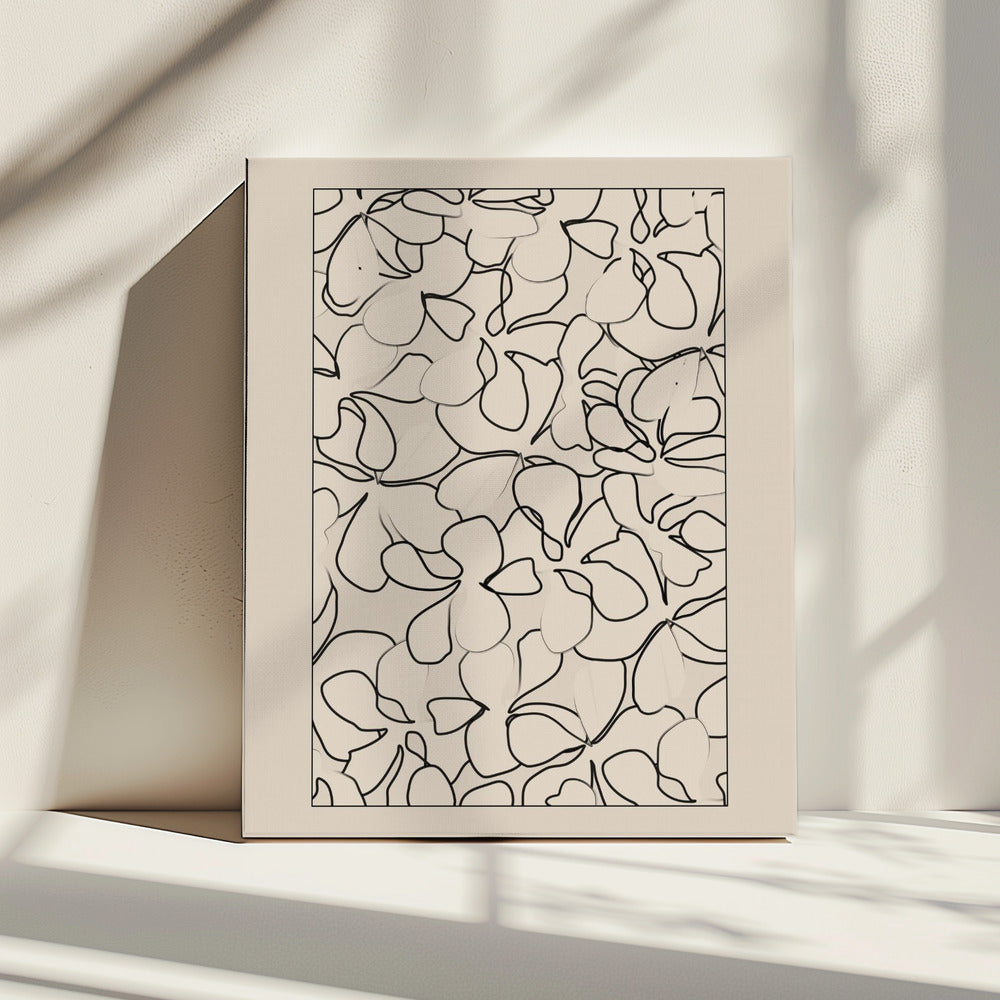Seamless Pattern of Outlined Flowers | Canvas