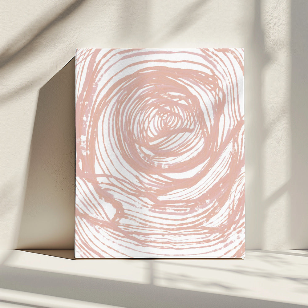 Swirling Lines In Soft Peach Tones | Canvas
