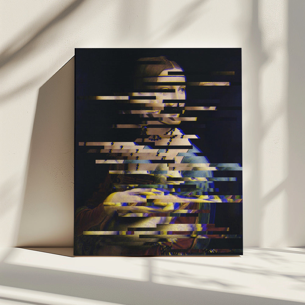 Glitched Leonardo da Vinci&#039;s Lady with an Ermine | Canvas