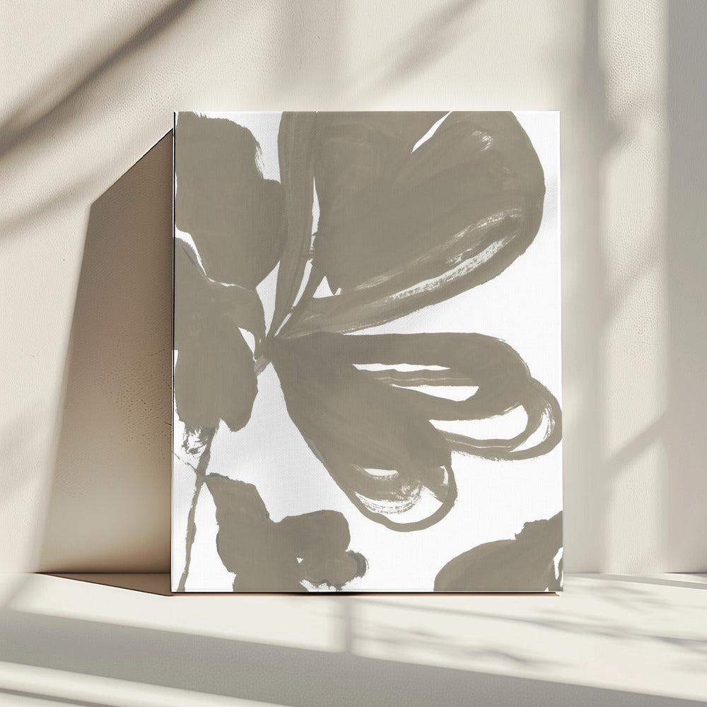 Giant Taupe Floral 1 | Canvas