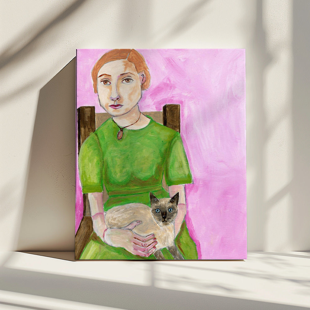 Lady with Cat | Canvas