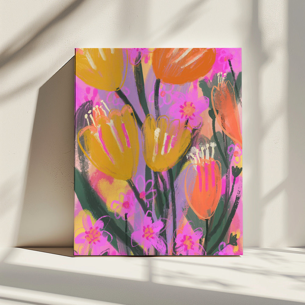 Vibrant Petal Dance | Canvas