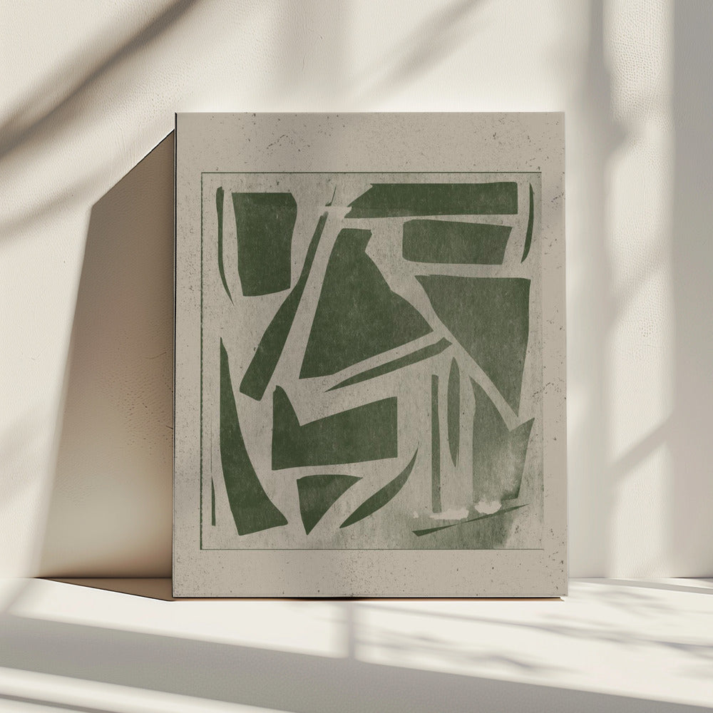 Green Geometric Maze | Canvas