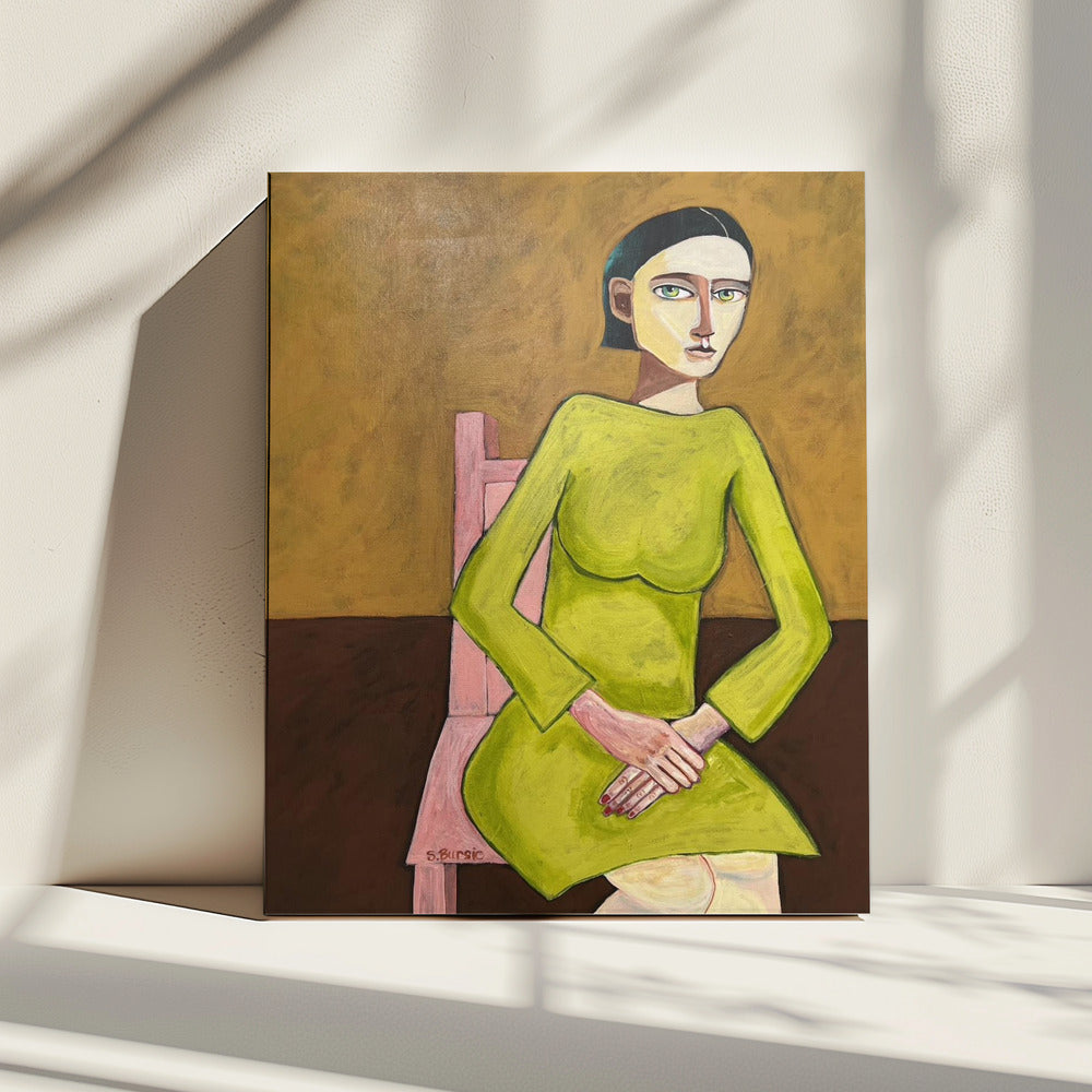 The Good Listener Lady Sitting on Chair | Canvas