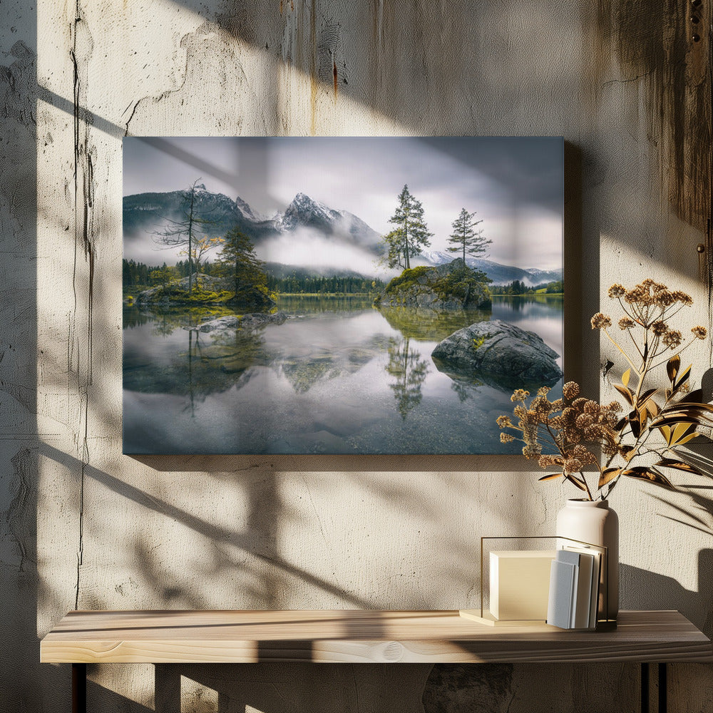 Rainy morning at Hintersee (Bavaria) | Canvas