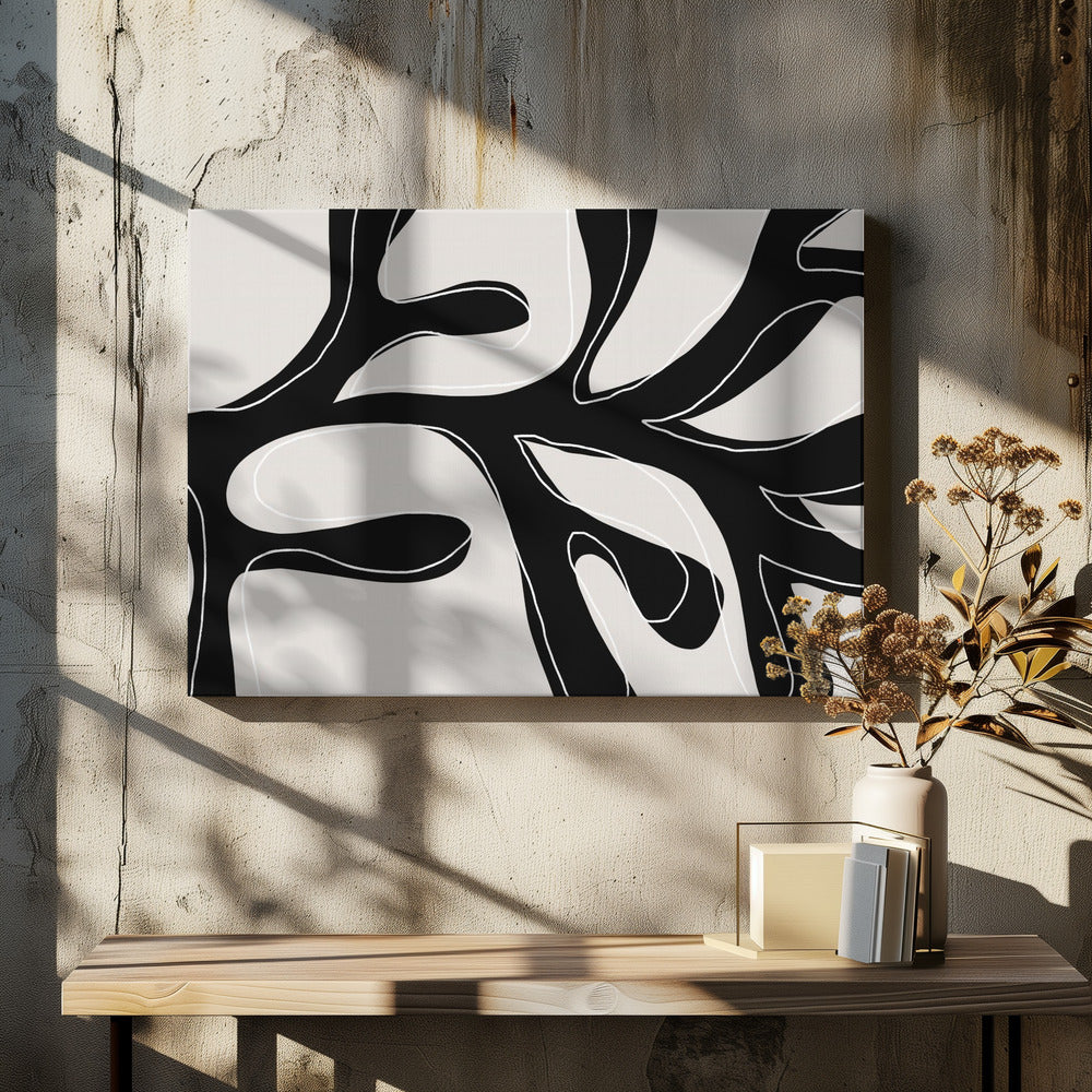 Abstract Twig Black and White | Canvas