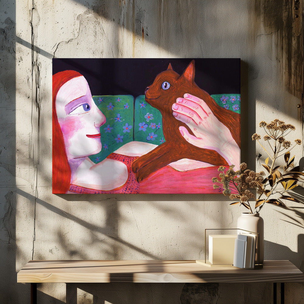 Cat Lover Red | Canvas