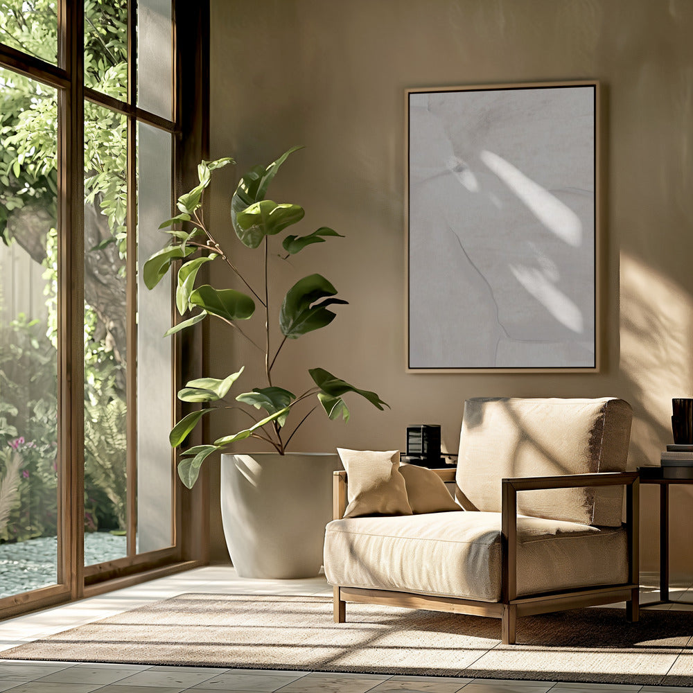 Flowing Textures In White And Cream Tones | Poster