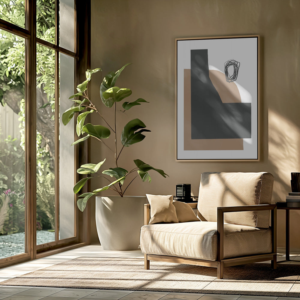 Geometric Shapes In Black And Brown | Poster