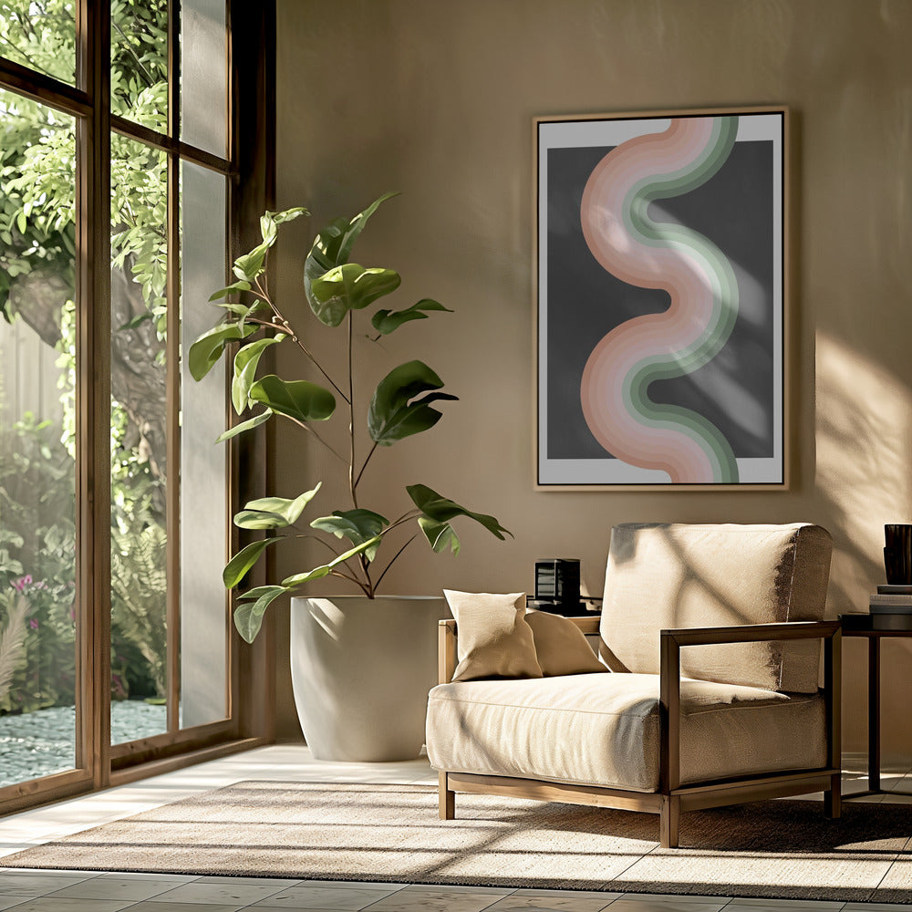 Wavy Pattern With Layered Pastel Tones | Poster