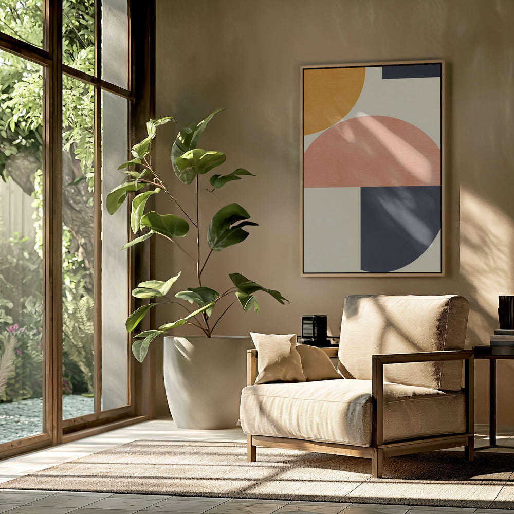 Rainbow Plus Shapes  Blue Mustard2 | Poster