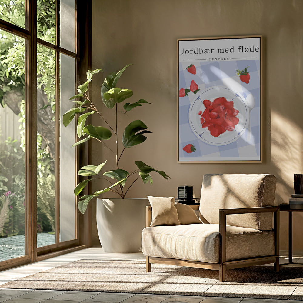 Strawberry with cream - Denmark | Poster