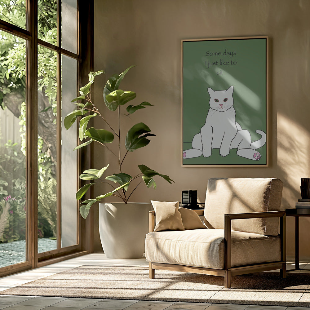 White cat with quote | Poster